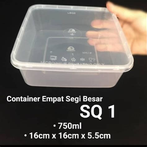 Square Food Container Sq Pcs Disposable Plastic Container Bekas