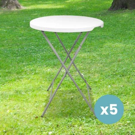 Lot De Tables Hautes Mange Debout Pliante Grand Plateau Cm