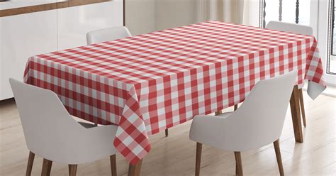 Checkered Tablecloth Horizontally Striped Design Gingham Inspired Old