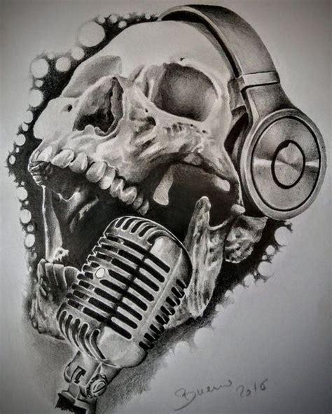 Pin By Christina Marie On Skulltats In Skull Tattoo Headphones