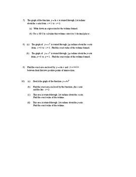 Ibhl Calculus Area Between Curves And Volume Of Revolution Tpt