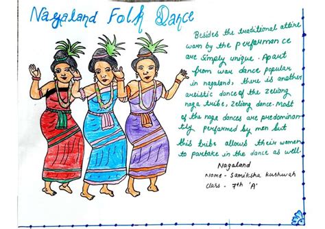 Nagaland Folk Dance Dancing Drawings Nagaland Folk Dance