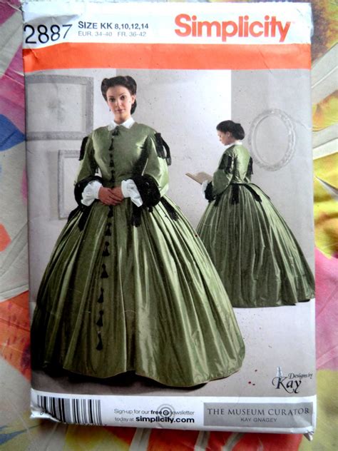 Simplicity Pattern 2887 Uncut Misses Civil War Dress Size 8 10 12 14