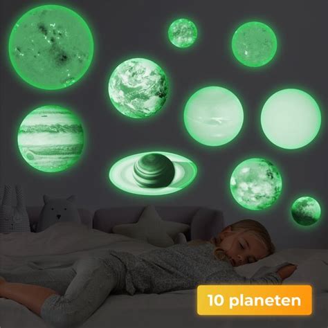 Nuvance Glow In The Dark Sterren Planeten Stuks Muurstickers