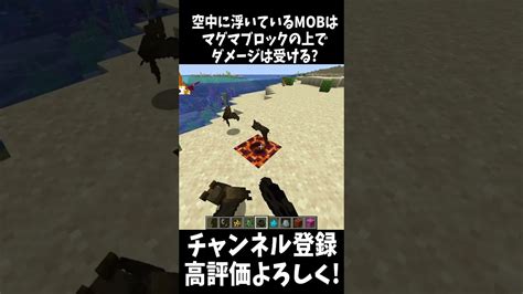 マグマブロックで浮いてるmobはダメージを受けるshorts 【minecraft】 マイクラ（minecraft）動画まとめ