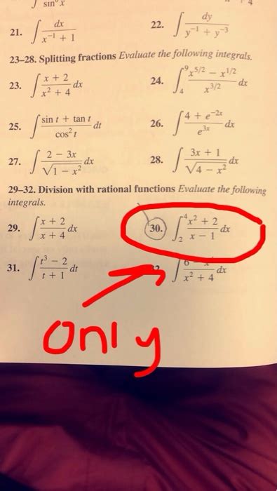 Solved Evaluate The Following Integrals Integral24 X2