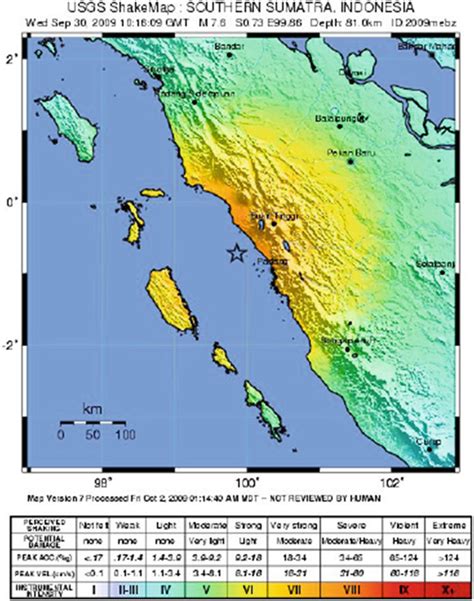 4 Earthquake intensity map on September 30, 2009 (USGS) | Download ...