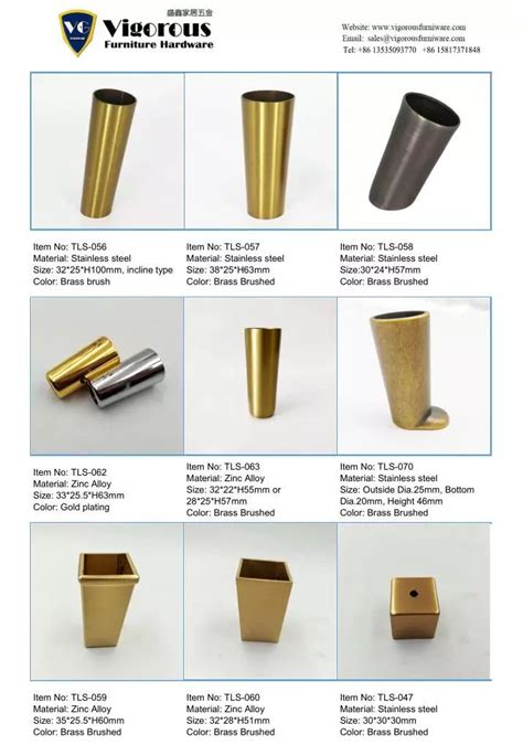 Ferrules for table legs metal brass tapared cone furniture leg end caps TLS-094 ...