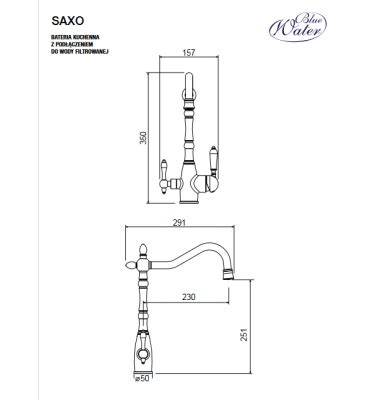 Blue Water Saxo Bateria Kuchenna Dwuobwodowej Chrom