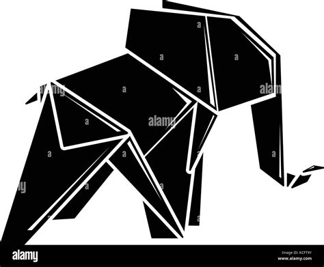 Origami Elephant Icon Simple Black Style Stock Vector Image And Art Alamy