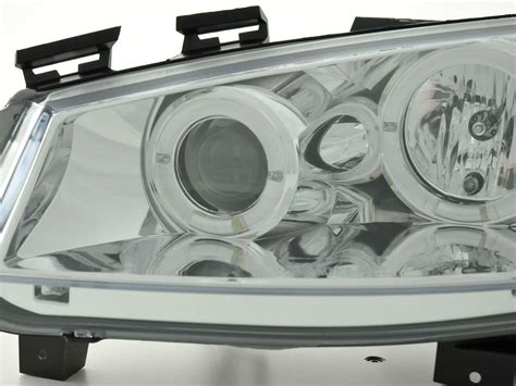 Feux Phare Avant Angel Eyes A Led Pour Renault Megane A Fond Chrome