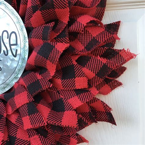 Buffalo Plaid Christmas Wreath For Front Door Etsy