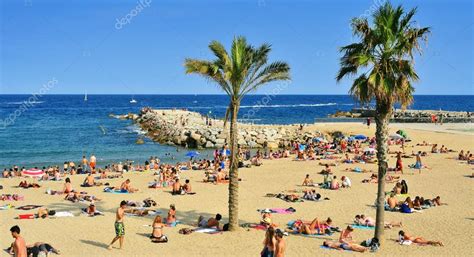 La Barceloneta Beach, in Barcelona, Spain – Stock Editorial Photo ...