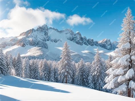 Premium AI Image | Forest in the snowy mountains