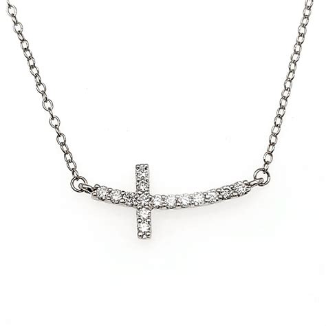 Sideways Cross Necklace Wimmers Diamonds Wimmers Diamonds