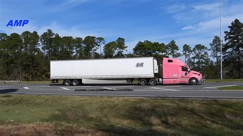 Pink Peterbilt And More Truckspotting Big Rig Youtube