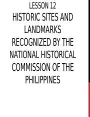 Historic Sites And Landmarks Recognized By The National Historical