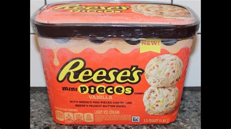 Reeses Mini Pieces Vanilla Light Ice Cream Review Youtube