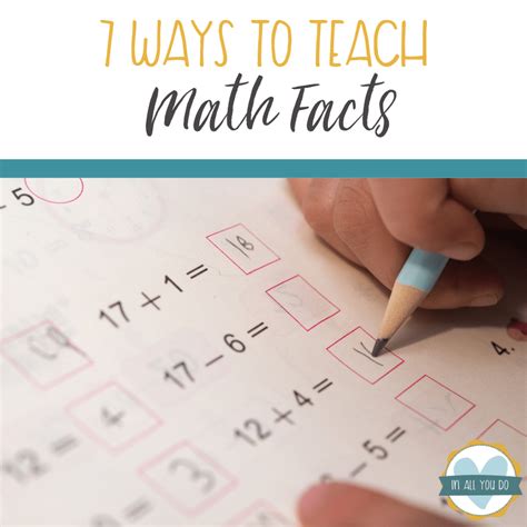 7 Fun Ways to Teach Math Facts – In All You Do