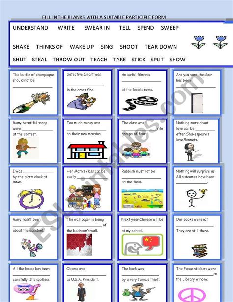 PAST PARTICIPLES OF IRREGULAR VERBS ESL Worksheet By Pipoto