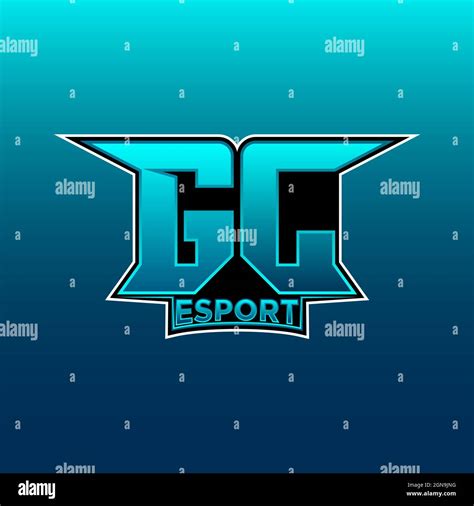 Gj Logo Esport Gaming Initial Con Plantilla Vectorial De Diseño Blue