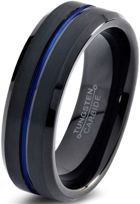 Chroma Color Collection Tungsten Carbide Wedding Band Ring 6mm For Men