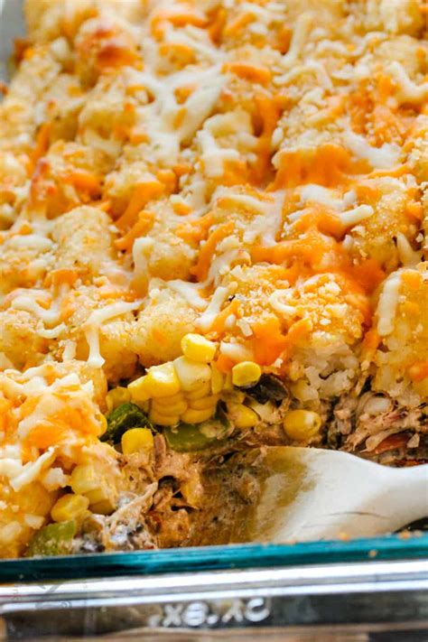 Leftover Pulled Pork Tater Tot Casserole Recipe Our Zesty Life