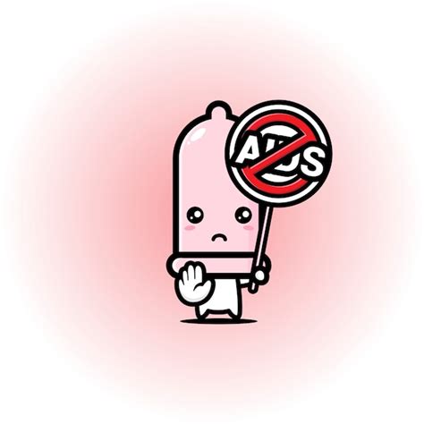 Premium Vector Cute Condom Mascot With Stop Aids Pose