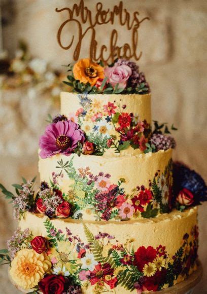 33 Edible Flower Cakes Thatre Simple But Outstanding Rustic Floral Colourful