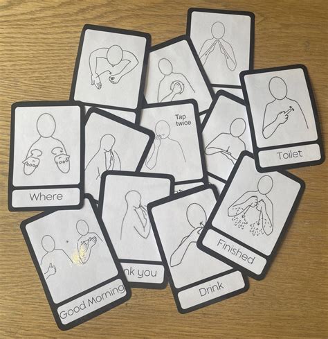 12 Makaton Sign Flash Cards Printable Eyfs Communication And Language