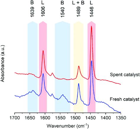 ATR FTIR Spectrum Of Pyridine Adsorbed On The Catalyst 15 Ni Nb 2 O 5