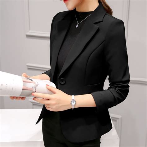 Elegant Business Lady Jacket New 2020 Women Full Sleeve Work Blazer Female Casual Coat Six Color