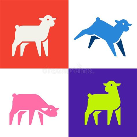 set  lamb lamb logo stock vector illustration  lamb
