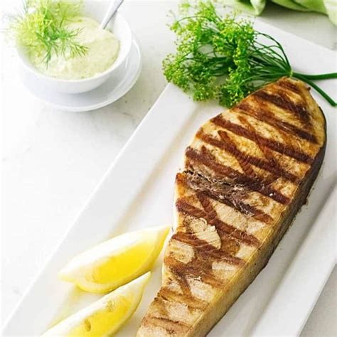 Grilled Swordfish Steak With Lemon Dill Aioli Sauce Savor The Best