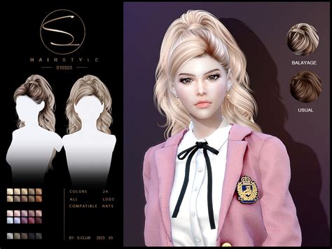 The Sims Resource High Ponytail Curly Hair Lisana