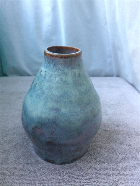 Ceramic Bottle Glazed With X Thick Coat Of Running Hot Chowder Over X