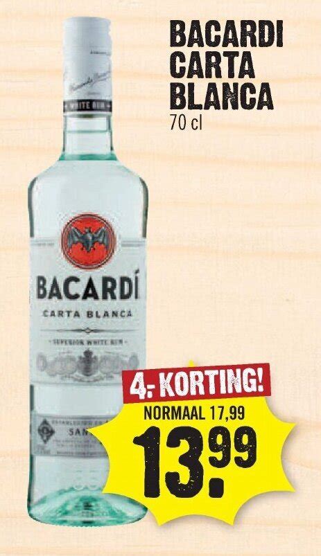 Bacardi Carta Blanca 70cl Aanbieding Bij Dirk