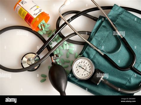 A Blood Pressure Cuff Stethoscope And Losartan 100 Mg Tablets A Drug