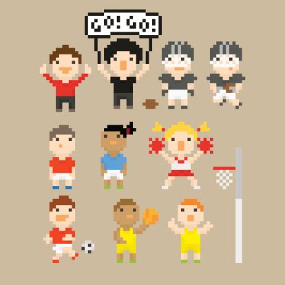 Pixelart Sports Stock Illustration - Download Image Now - iStock