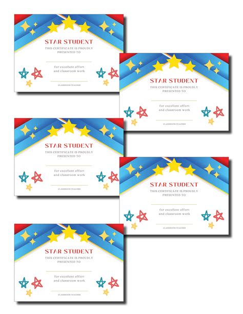 Star Student Certificate - Etsy