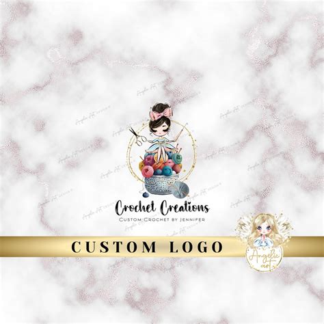 Custom Crochet Yarn Business LOGO Crochet Maker Editable Logo Template ...