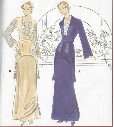 S Edwardian Vintage Sewing Pattern Two Piece Dress B Inches