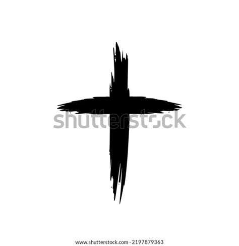 Hand Drawn Black Grunge Cross Icon Stock Illustration 2197879363