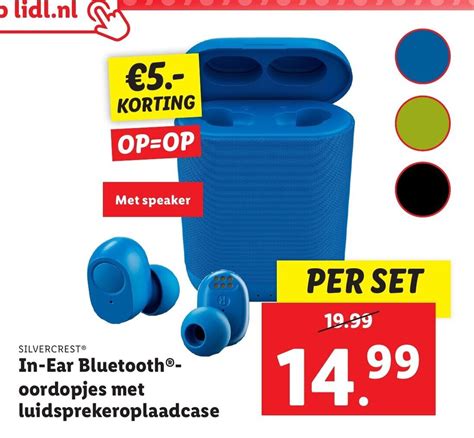 Silvercrest In Ear Bluetooth Oordopjes Met Luidsprekeroplaadcase Aanbieding Bij Lidl