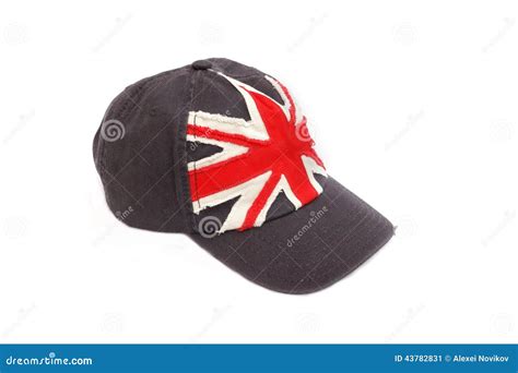 Dark Blue Baseball Cap With British Flag Stock Image Image Of Flag