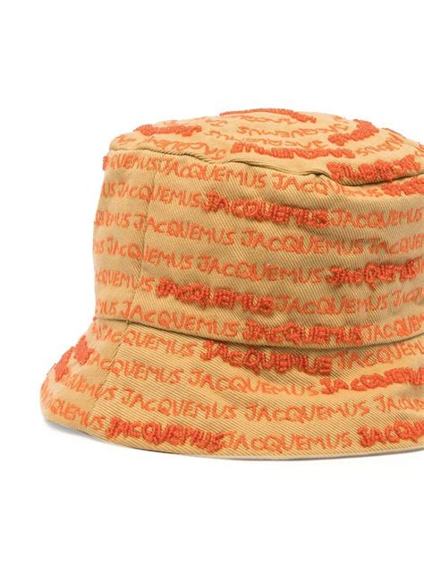 Jacquemus Embroidered Logo Bucket Hat Neutrals FARFETCH UK