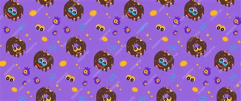 Premium Vector | Seamless pattern of funny donut characters Vector ...