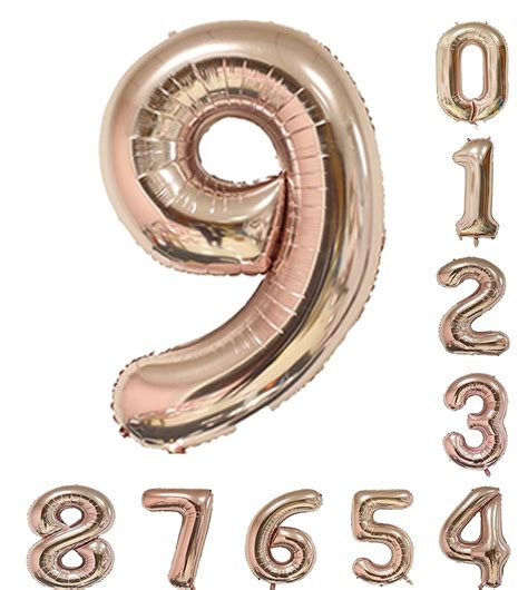 Buy Number Balloons Large Helium Balloons Inch Rose Gold Helium