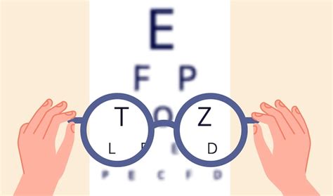 시력 건강 눈 안과 검사 안경 검사 검안 테스트 보드 또는 흐릿한 시력 및 광학 초점 벡터 삽화 인간의 시력 안과