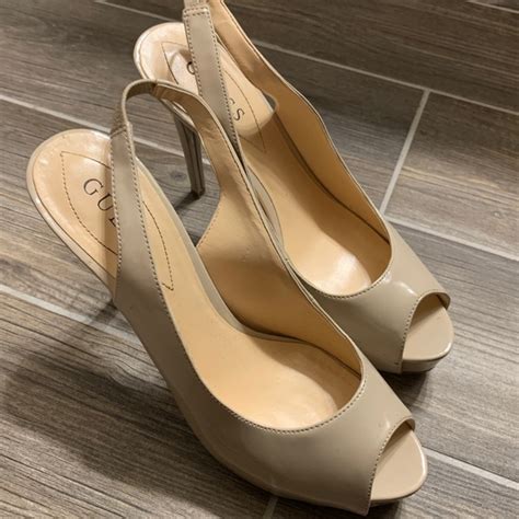 Guess Shoes Guess Nude Patent Platform Heel Poshmark